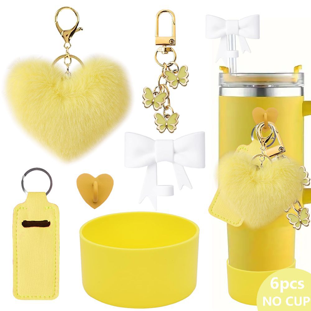 Wholesale Valentine's Day Love Hair Ball Pendant Lipstick Bag Bow Straw Plug Couple Keychain